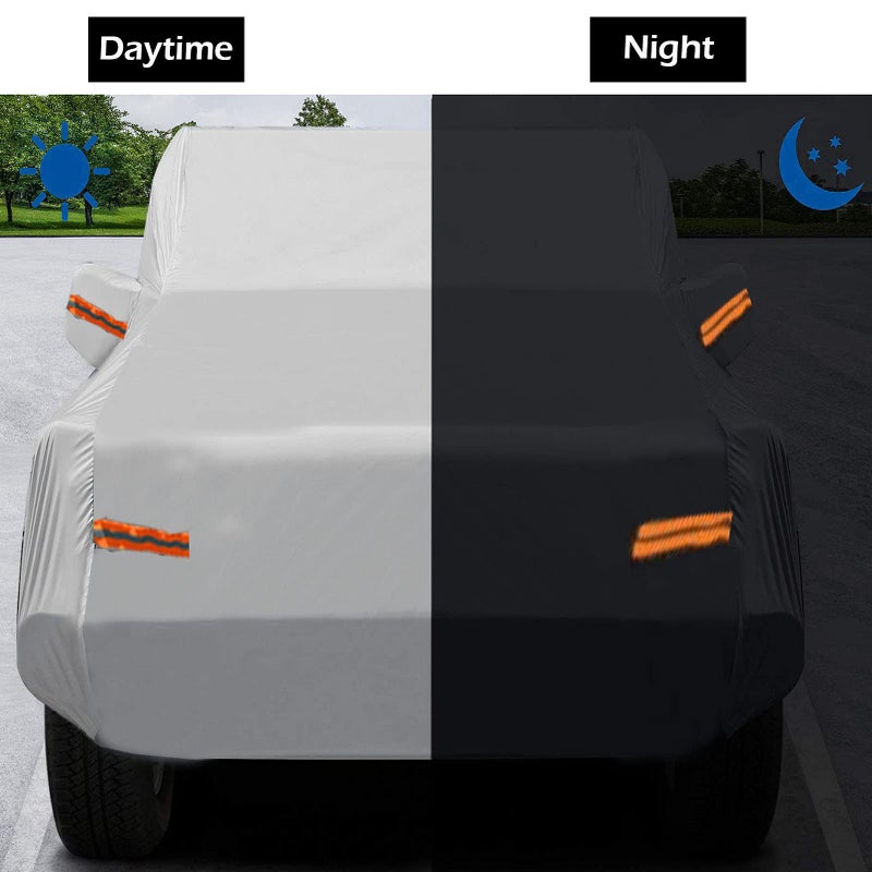 BIGANT Big Ant Car Cover for Wrangler CJ,YJ, TJ & JK 4 Door All Weather Protection Waterproof SUV Cover Custom Fit for 1987-2021 Wrangler SUV with Driver Door Zipper,Gray - Image 3